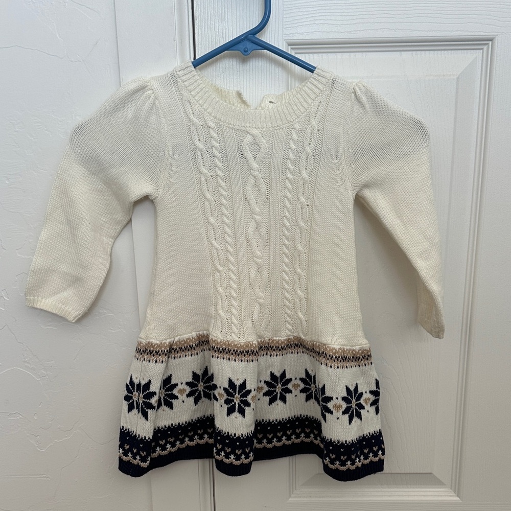 Gymboree Ivory and Navy Knit Dress